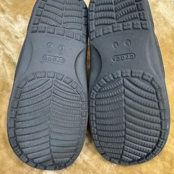 CROCS Black and Brown Animal Print Slides - Picture 2 of 2